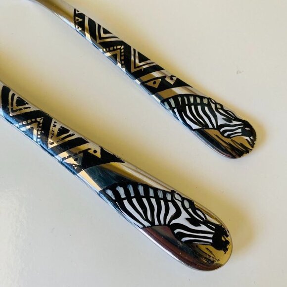 Zebra Print Luxor Stainless Steel Cheese Knife and Spreader - Picture 1 of 4